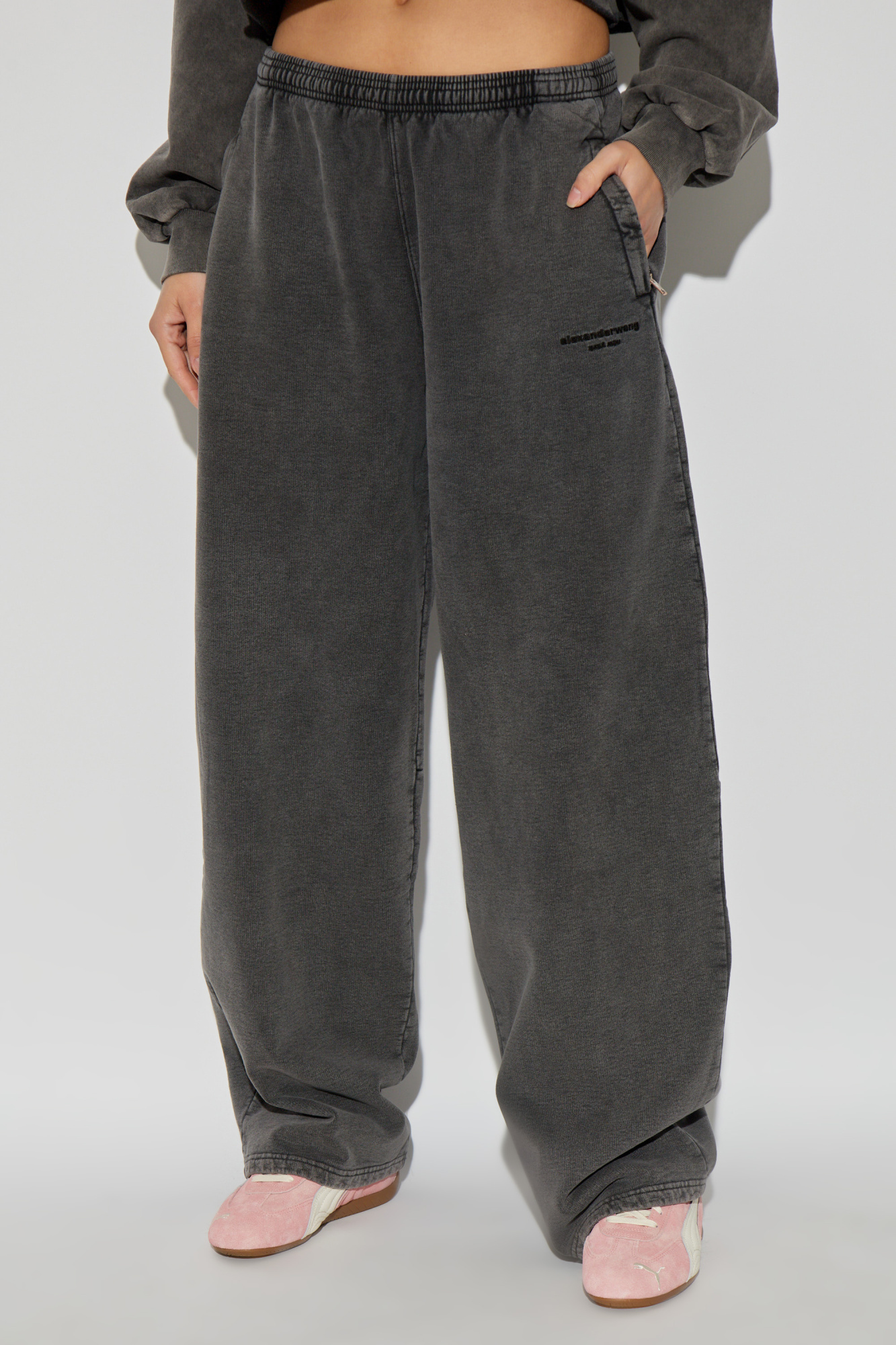 Grey Sweatpants with embroidered logo Alexander Wang